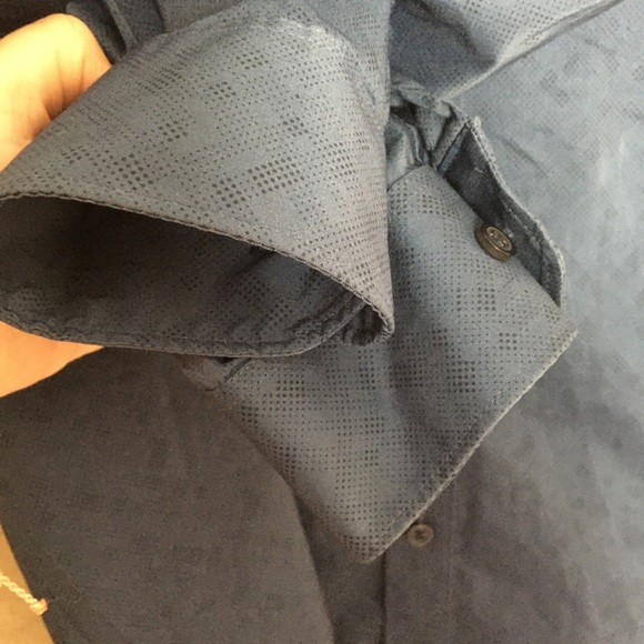 DKNY Mens Blue Slim-Stretch Shirt. Sz. M - Picture 4 of 9